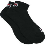 Wholesale - 2pk BLACK MEN FILA TENNIS QTR SOCKS SIZE 10-13, UPC: 193159236076